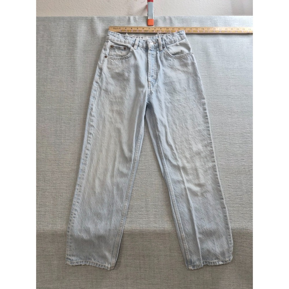 Vintage Zara Jeans Womens 4 Blue Denim Medium Wash Cotton 24 Inseam Straight Leg